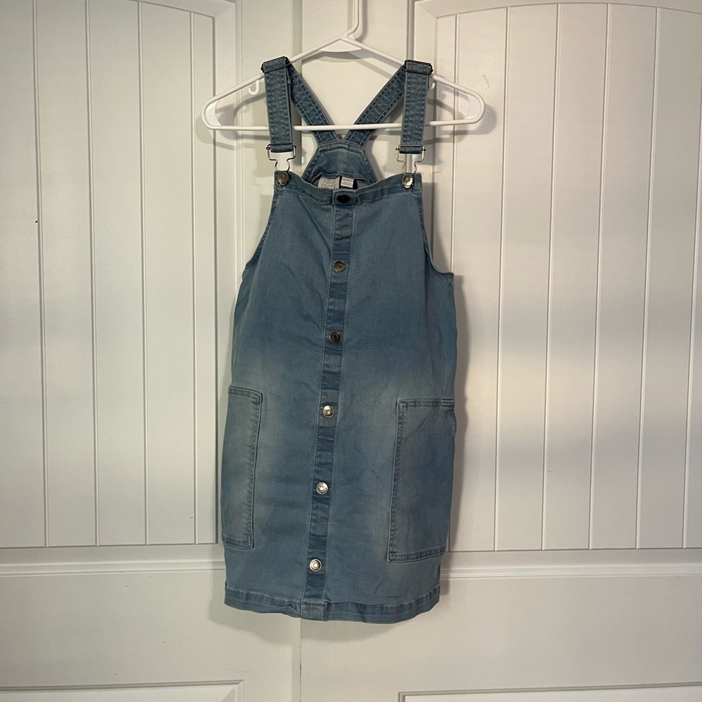 Girls falls creek overall skirt outfit. Denim